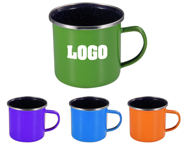 Colorful Enamel Mug With Stainless Steel Rim