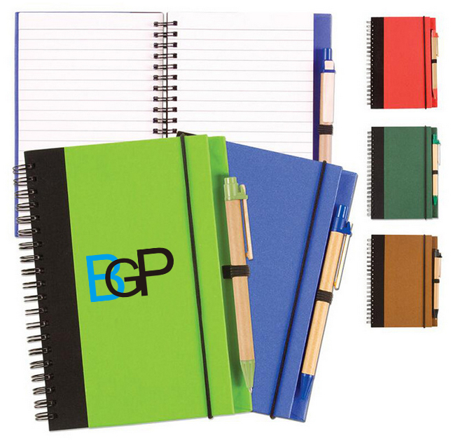  Custom Promotional Eco Handy Pocket Spiral Notebook With Pen