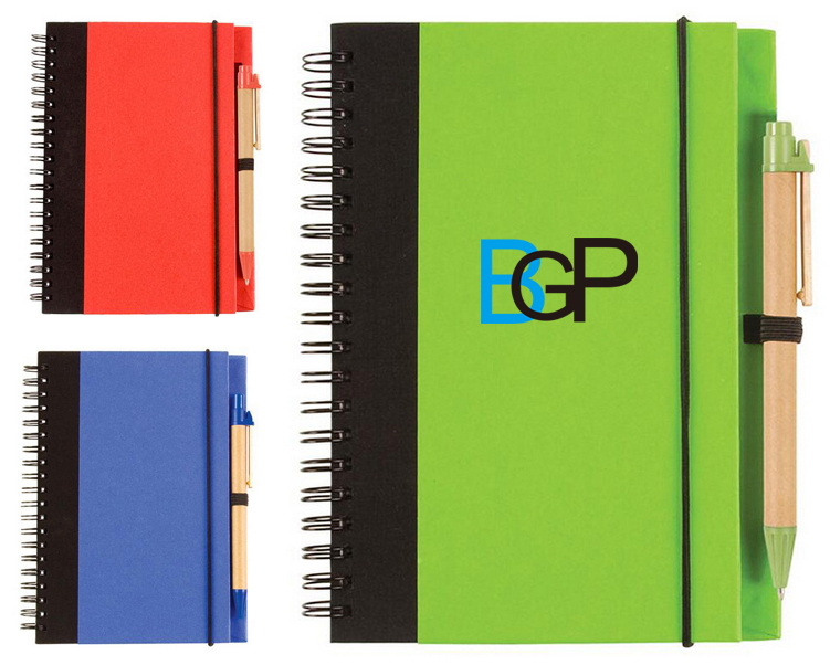Eco Handy Pocket Spiral Notebook With Pen