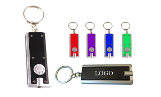 Logoed Rectangular LED Keychain Keyring Key Holder