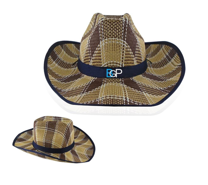 Custom Promotional Western Fashion Logo Straw Cowboy Hat 