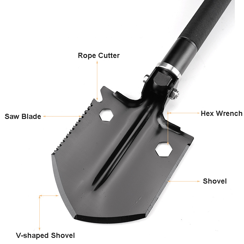 Portable Camping Shovel, Survival Tactical Shovel Tools with Carry Pouch