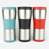17oz Double Layer Stainless Steel Vacuum Insulated Tumbler Coffee Travel Mug With Non-slip Silicone Sleeve and Leakproof Push Lid