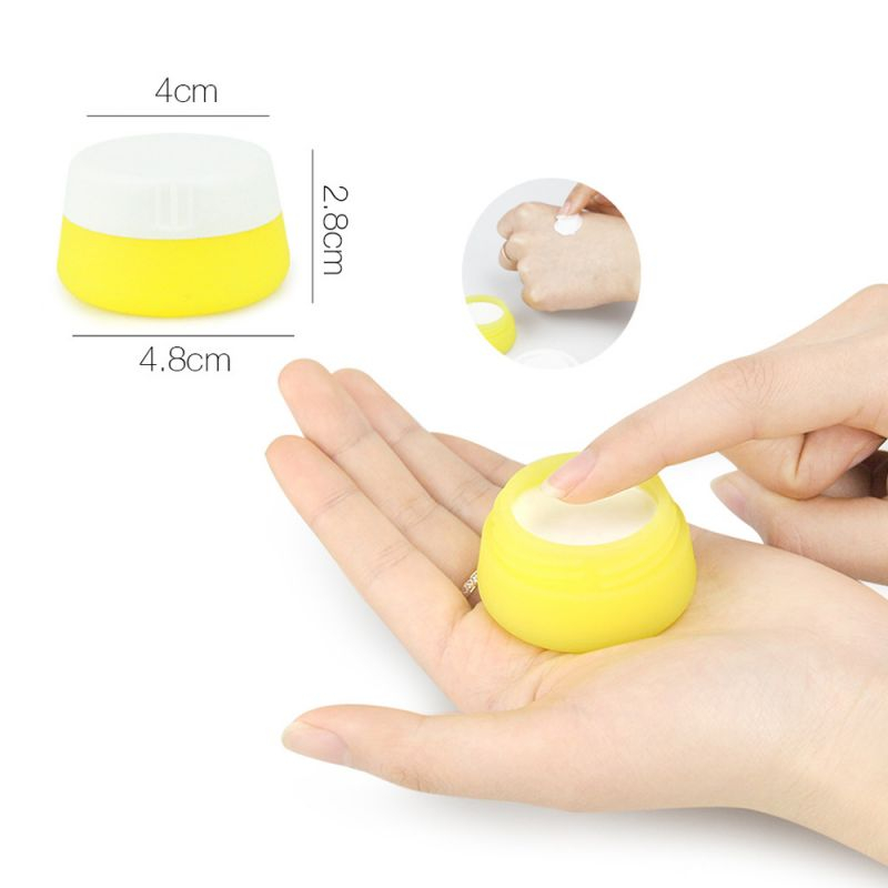 Compact 20ml Silicone Face Cream Jar, Travel Containers Refillable Empty Makeup Pots for Cosmetic Lotion Face Body Hand Lip Cream