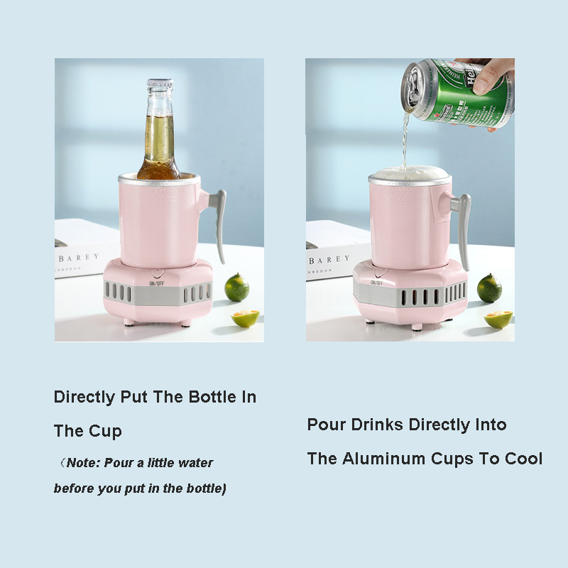 420ml/12oz Mini Electric Cooler Cup for Home/Office Desktop Mini Fridge Quick Cooling Cup Drink Chiller for Beer Juice Milk Coffee