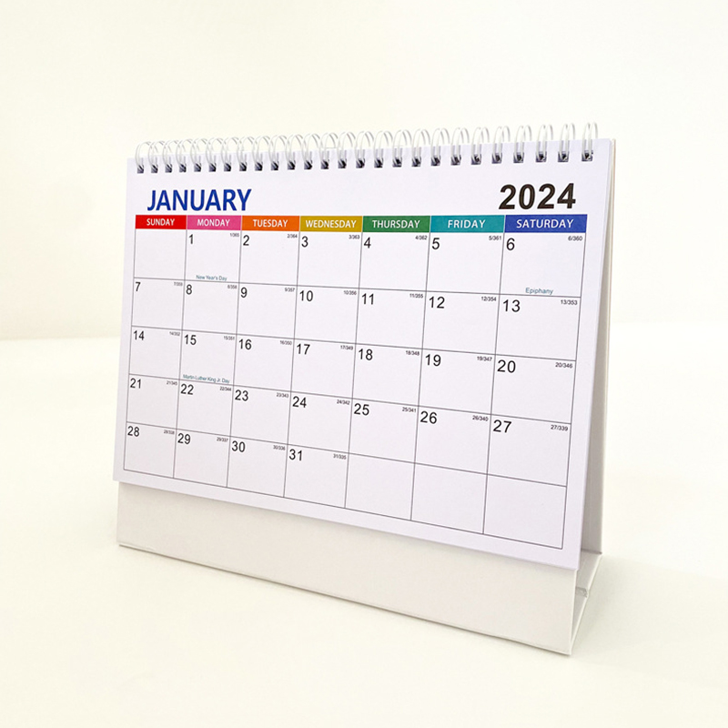 2024 Desk Calendar - Standing Flip Desktop Calendar With Back Note Pages, Strong Twin-Wire Binding 365 Days Countdown Calendar
