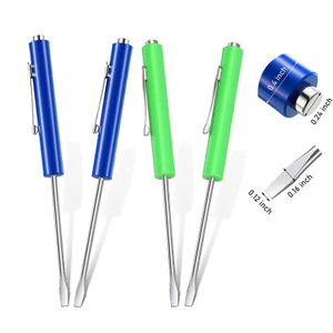 Pocket Screwdriver Mini Tops Clips Magnetic Slotted Screw Driver with A Single Blade Head for Mechanical Electrician