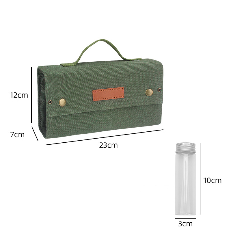 Portable Picnic Camping BBQ Spice Canister Set With A Durable Canvas Organizer