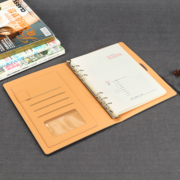 Wonderful Leather Journal A5 Refillable 6 Ring Binder Notebook with Lined Paper and Pen Writing Diary for Work Travel and Agenda Plan