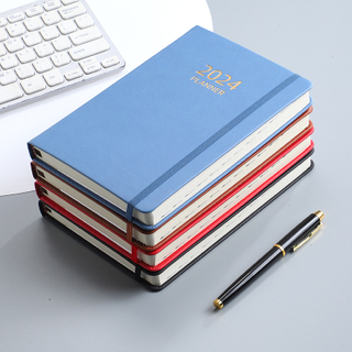 2024 Daily Planner Notebook Daily Schedule Notepad A5 Size, Elastic Strap Closure, Agenda Diary Journal Notebook With Inner Pocket