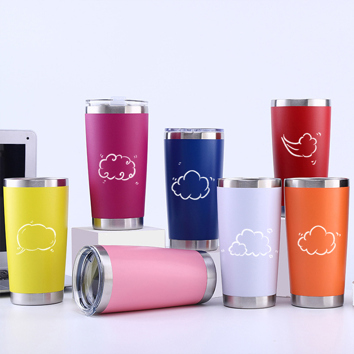 20oz. Econo-Stainless Steel Tumbler with Lid Double Wall Vacuum Insulated Travel Mug Colorful Skinny Coffee Tumbler for travel
