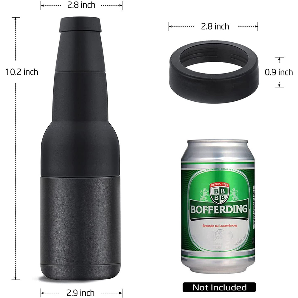 Beer Bottle Insulator, Double Wall Vacuum Insulated Can Cooler With Beer Opener, for Standard Can, Slim Can, 12oz Beer Bottle