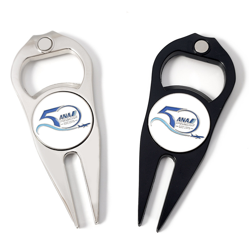 Golf Divot Tool with Ball Marker Golf Accessories Gift Tee Holder Groove Cleaner Divot Repairer Ball Marker Bottle Opener