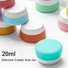 Compact 20ml Silicone Face Cream Jar, Travel Containers Refillable Empty Makeup Pots for Cosmetic Lotion Face Body Hand Lip Cream
