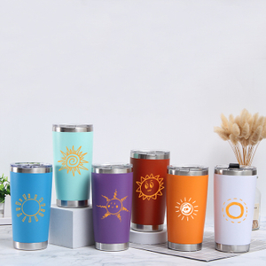 20oz. Econo-Stainless Steel Tumbler with Lid Double Wall Vacuum Insulated Travel Mug Colorful Skinny Coffee Tumbler for travel