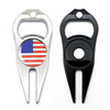 Golf Divot Tool with Ball Marker Golf Accessories Gift Tee Holder Groove Cleaner Divot Repairer Ball Marker Bottle Opener