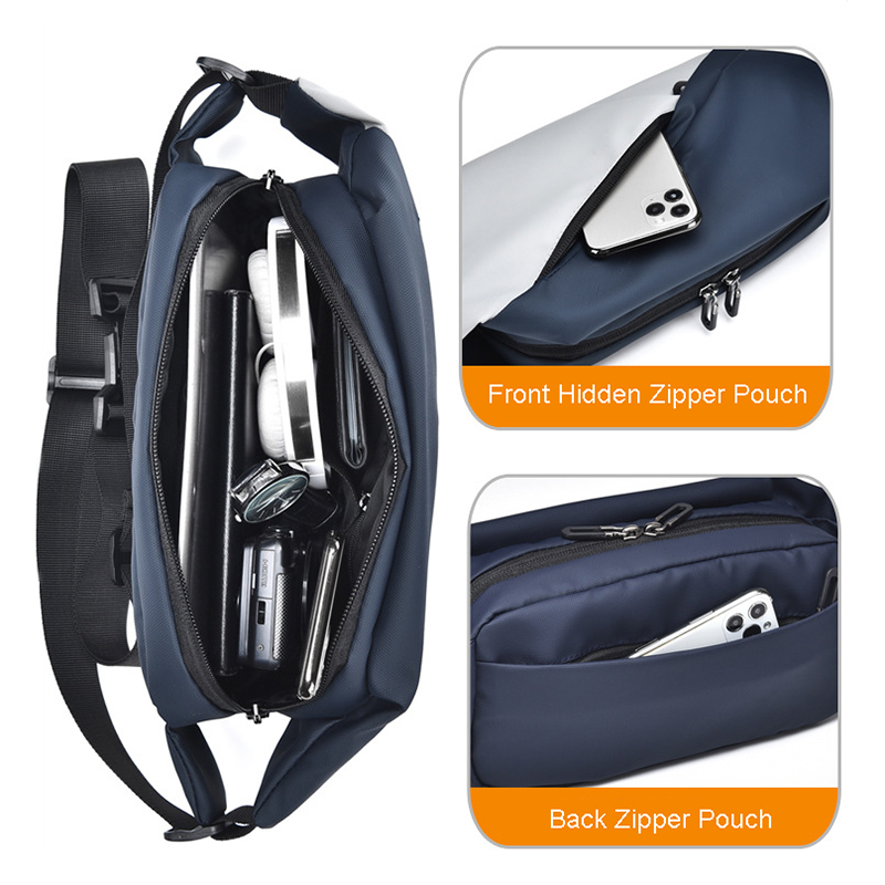 Crossbody Fanny Pack, Large Capacity Unisex Waist Bag, Chest Bag With 3-Zipper Pockets