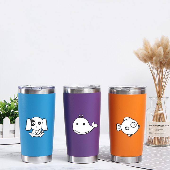 20oz. Econo-Stainless Steel Tumbler with Lid Double Wall Vacuum Insulated Travel Mug Colorful Skinny Coffee Tumbler for travel