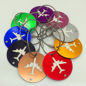 Round Metal Aluminum Luggage Tag With Name Id Card Suitcases Flexible Travel ID Identification Labels for Bags Baggage