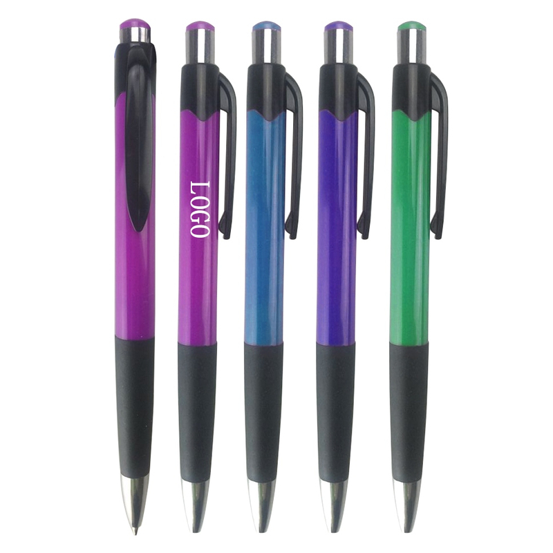 Bright Colors Rubber Grip Ballpoint Pen