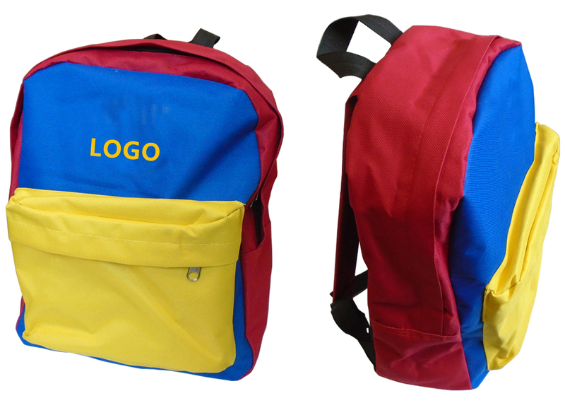 15 x 11.4 x 4.7 Inch Colorful Tri-color Kids Travel Backpack