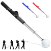 Telescopic Golf Swing Trainer with Sound Feedback (from 15" to 23.6"), with a stainless steel shaft and anti-slip rubber grip.