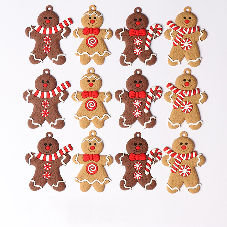 12 Pieces Gingerbread Man for Christmas Tree Ornaments Hanging Christmas Decorations