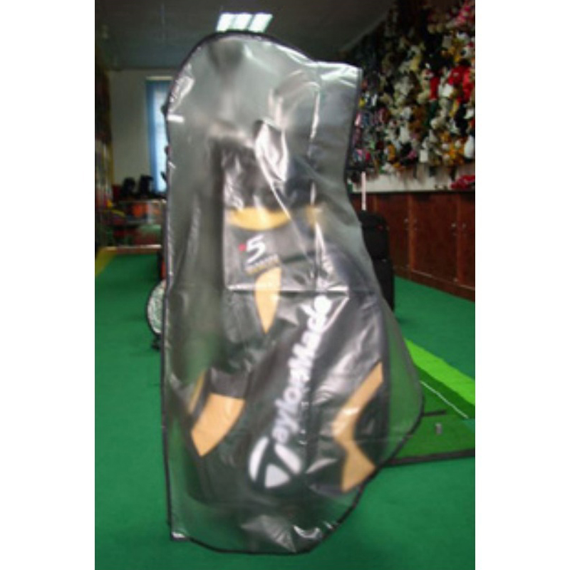 Transparent Waterproof Frosted PVC Golf Bag Rain Protection Cover with Hood for Golf Push Carts, Golf Bags