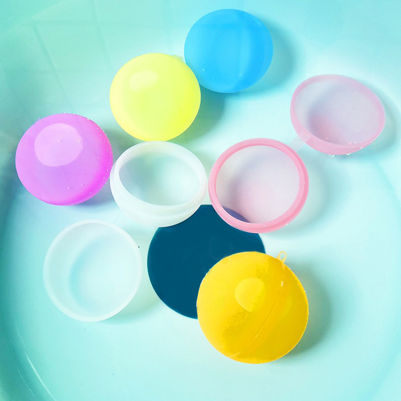 Reusable Silicone Water Balloons 2.17" Quick Fill Splash Balls, Soft Sensory Squeeze Toy for Outdoor Water Fight Summer Pool Toy