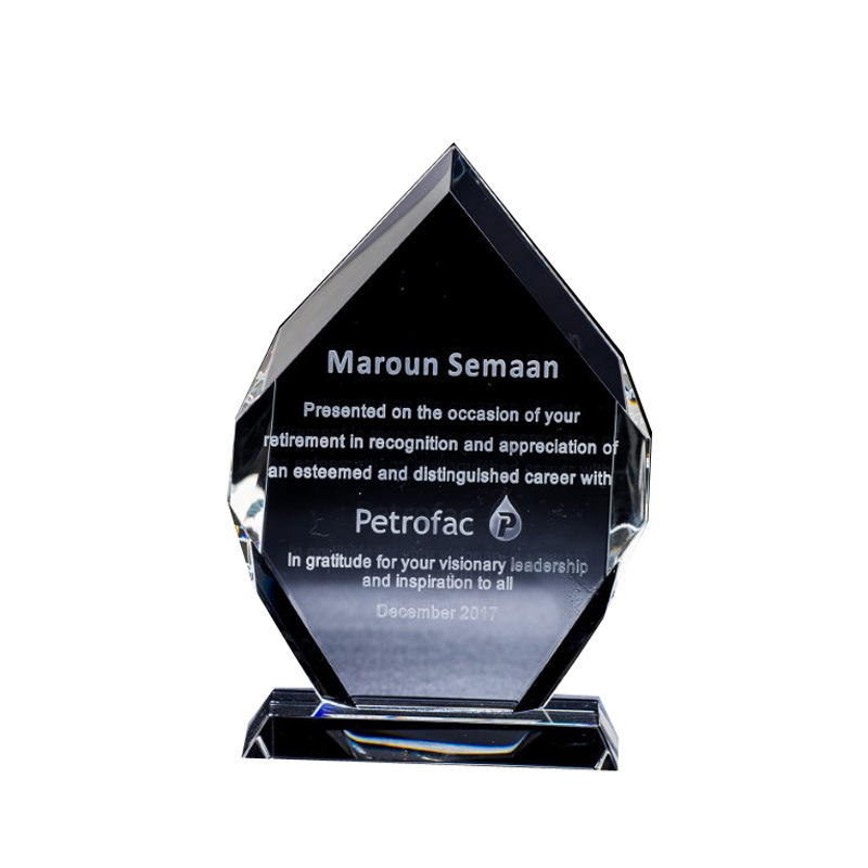 Personalized Crystal Circle Employee Years Award Plaque Customized with Employee & Company Name