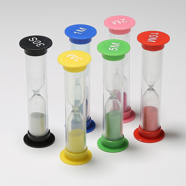 Sand Timer 6 Pcs Colorful Hourglass Sandglass Sand Clock Timers Set for Brushing Children's Teeth, Cooking, Game, School, Office