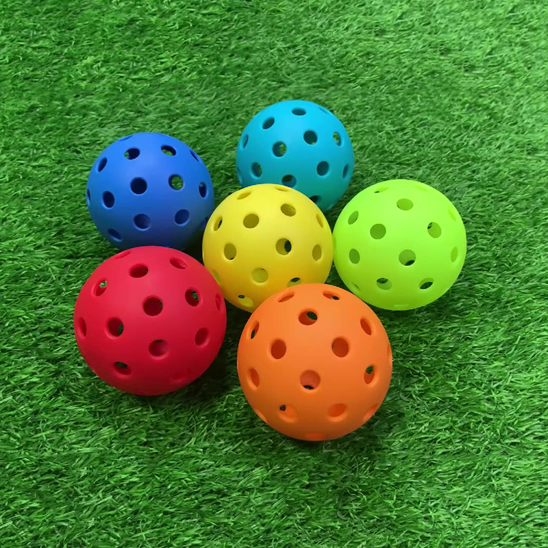 Standard Size 40 Holes Elasticity and Durable Pickle Balls Outdoor Pickleball Balls for USAPA Regulations, PP Material, 74mm, 26g