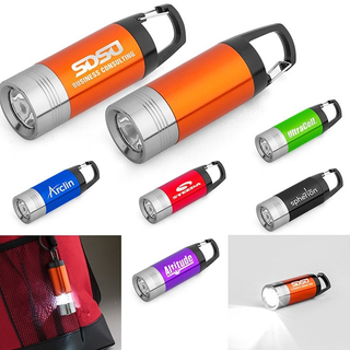 Retractable Mini LED Flashlight with Carabineer Clip