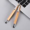 Bamboo Retractable Stylus Ballpoint Pen