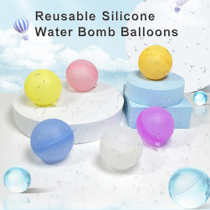 Reusable Silicone Water Balloons 2.17" Quick Fill Splash Balls, Soft Sensory Squeeze Toy for Outdoor Water Fight Summer Pool Toy