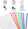 Plastic Poly Zip Envelopes Pouch Files Zipper Folders A4 Size Letter Size for School Office Travel Storage Supplies