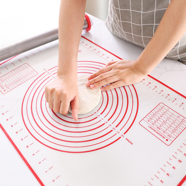 Silicone Pastry Mat Non Slip with Measurement Non-Stick Mat for Fondant, Rolling Dough, Pie Crust, Pizza and Cookies