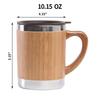 Eco-Friendly Bamboo Coffee Mug Stainless Steel Wooden Coffee Tea Mug Light & Portable for Office