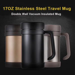 17OZ Stainless Steel Thermo Mug Double-wall Vacuum Insulated Flasks With Handle
