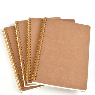 A5 Wirebound Notebooks Bulk Journals Spiral Steno Pads Blank/Lined Kraft Brown Cardboard Cover