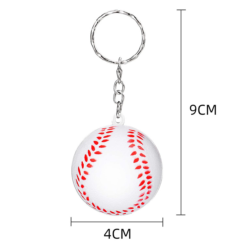 Mini Baseball Stress Reliever w/ Keychains