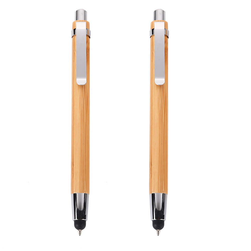 Bamboo Retractable Stylus Ballpoint Pen