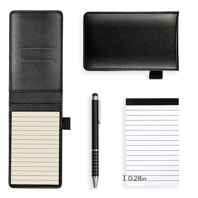 Mini Pocket PU Notebook with Metal Pen