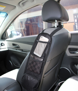 Car Seat Side Organizer Auto Seat Storage Hanging Bag, Phones, Drink, Stuff Holder with Mesh, Pocket for Cars, SUV, Truck