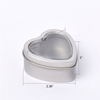 Empty Heart Shaped Silver Metal Tins with Clear Window for Candle Making, Candies, Gifts & Treasures
