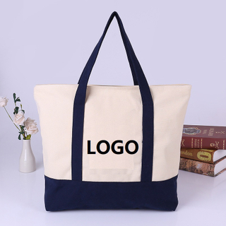 Super Strong Large 12oz Cotton Canvas Tote Bag Reusable Grocery Shopping Fashionable Two-Tone for Crafts