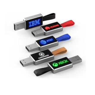 USB Flash Drive with LED Light Logo and Silicone Strap