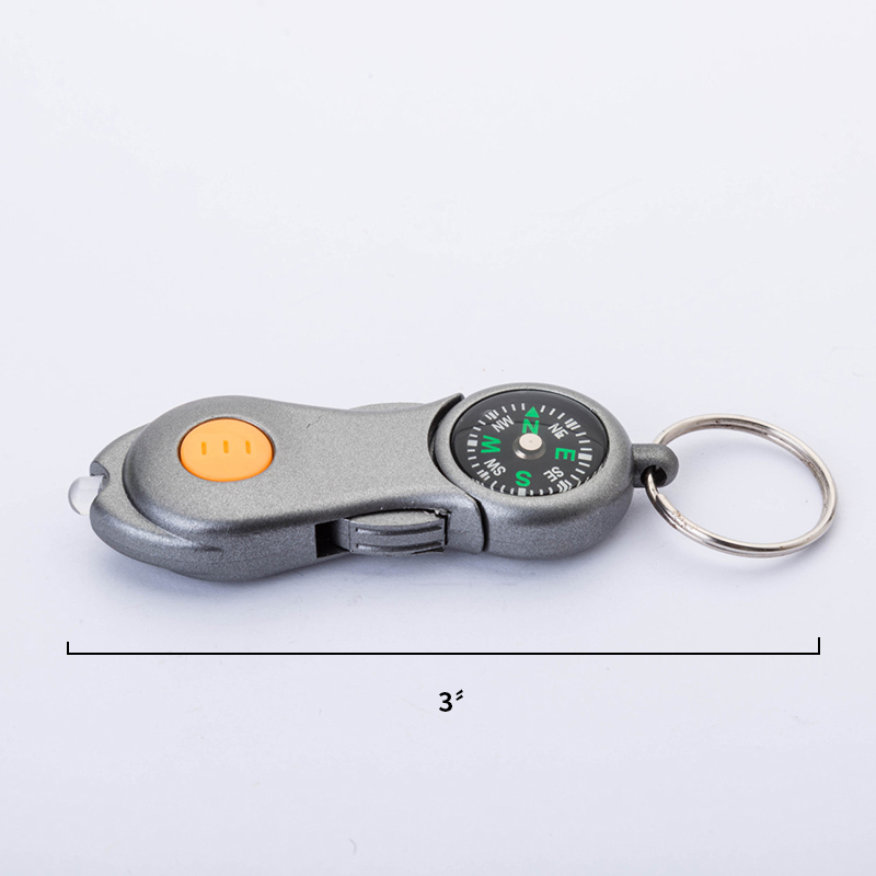 LED Light Compass Keychain