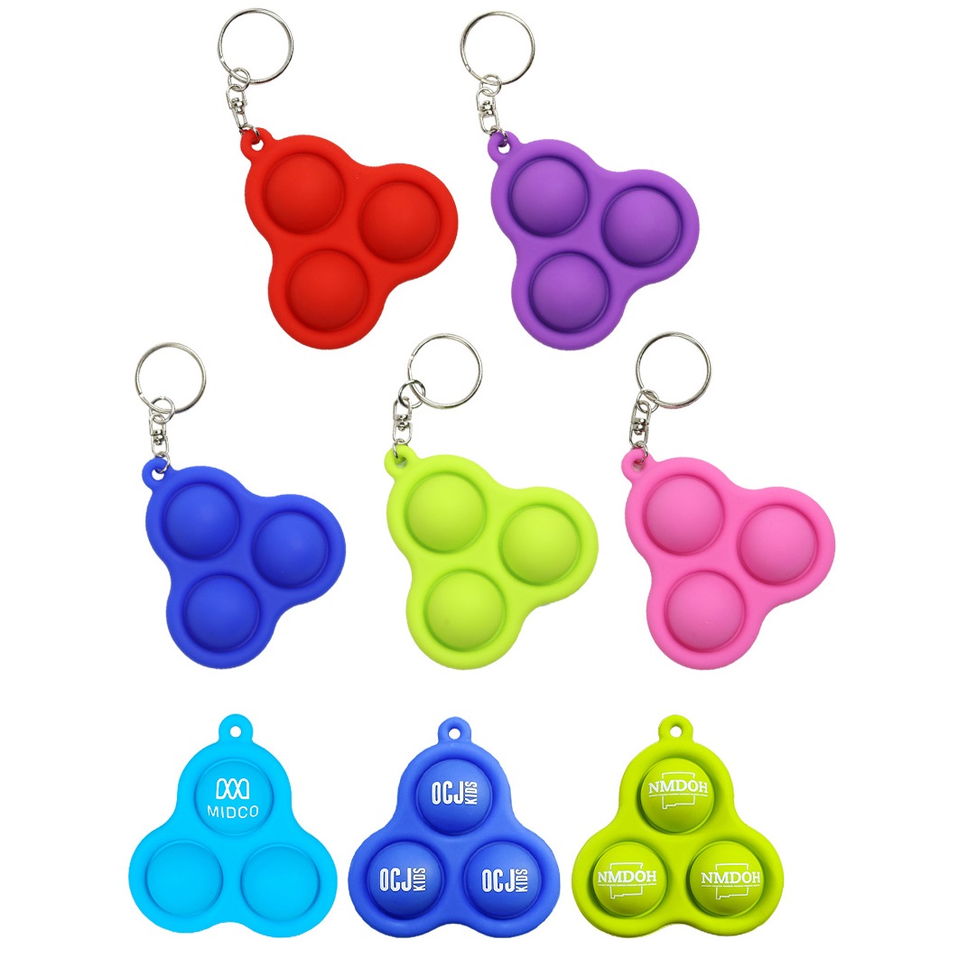 Triangular Silicone Push Pop Bubble Key Chain