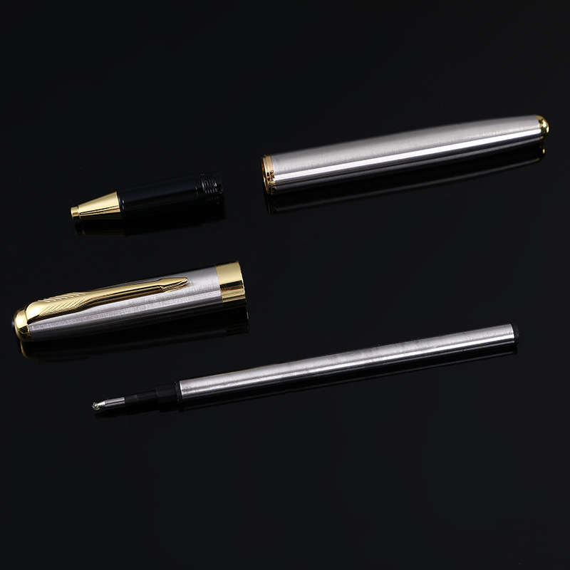 Luxury Metal Ballpoint Pen Signature Black Ink Gel Pens Stationery Business Ballpoint Pens Medium Point